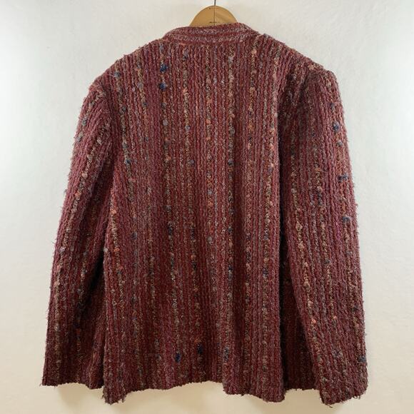 VTG Womens Open Front Textured‎ Jacket Sz M Boho Eclectic Artisian Indie Grunge - Picture 4 of 12